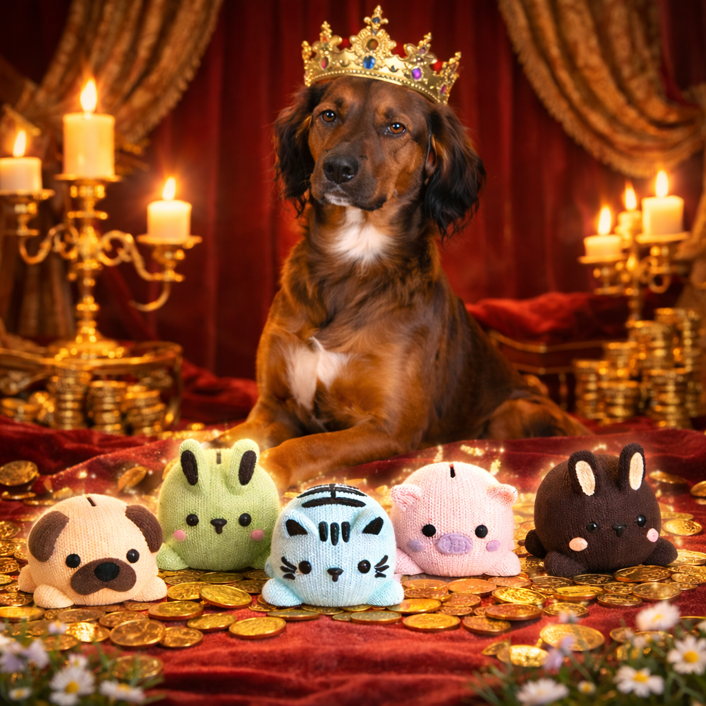 Tirelire Chien beige et Marron