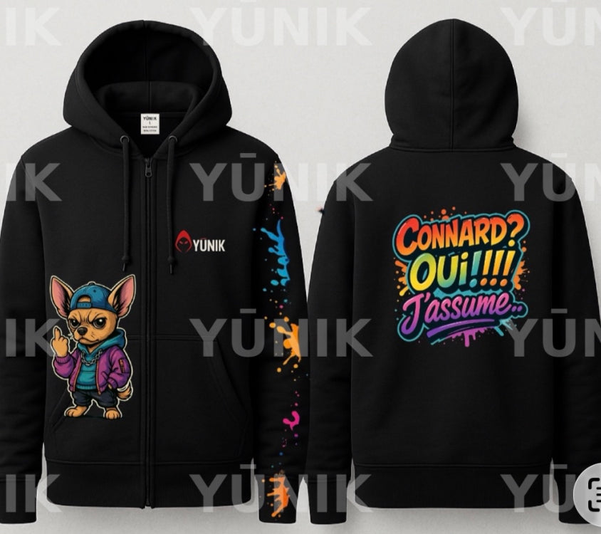 Sweat zippé YŪNIK® – Chihuahua Rebelle