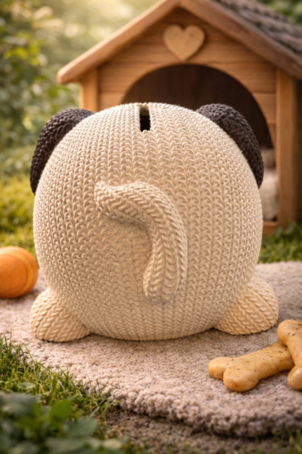 Tirelire Chien beige et Marron