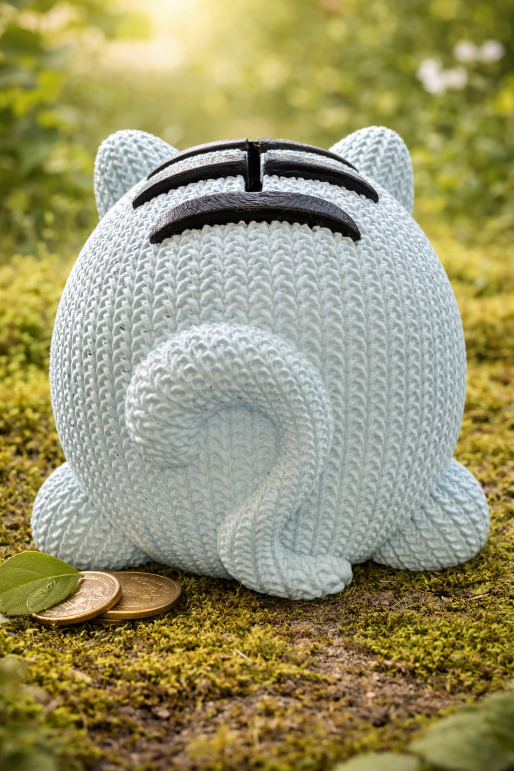 Tirelire Chat bleu pastel