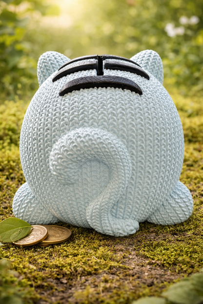 Tirelire Chat bleu pastel