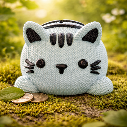 Tirelire Chat bleu pastel