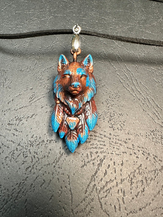 Pendentif LOUP INDIEN