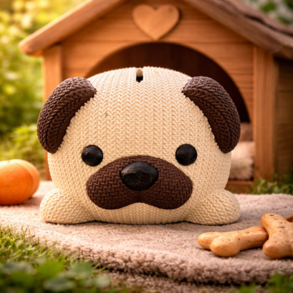 Tirelire Chien beige et Marron