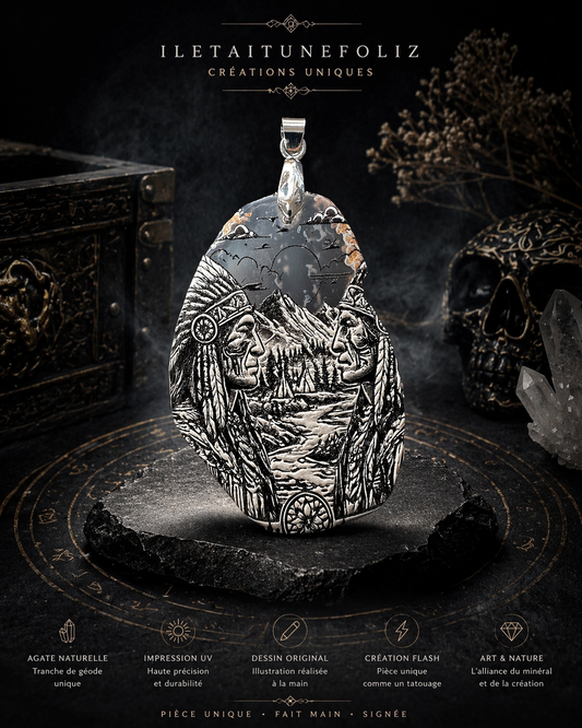 CRÉATION FLASH PENDENTIF AMÉRINDIENS (en relief )